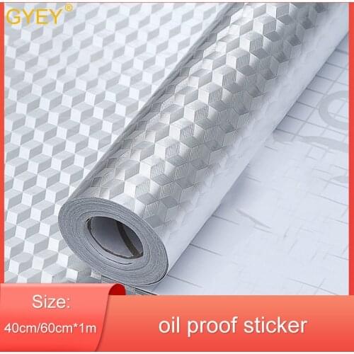 Kitchen Oil Proof Stickers High Temperature Resistant Aluminum Foil Oil-Absorbing Paper Refurbished Stickers Self-adhesive