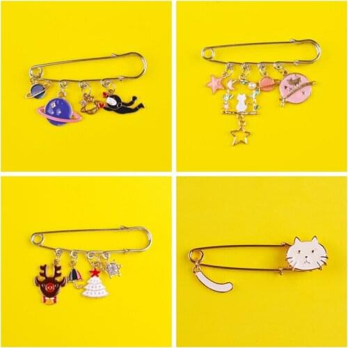 Astronaut Pins For Backpacks Brooches Badges On Clothes Enamel Pins Jeans Jackets Cat Pin Lapel Pin Bag Badge Gifts Metal Badges