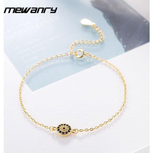 Mewanry 925 Sterling Silver Sparkling Zircon Bracelet New Fashion Creative Design Party Bride Jewelry Birthday Gifts for Women