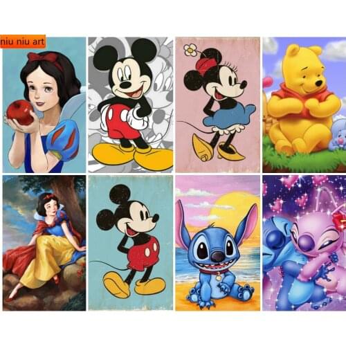 Disney Anime Cartoon Lilo Stitch Nani Diamond Painting Round Diamond Mosaic Embroidery Cross Stitch Kits Home Decor