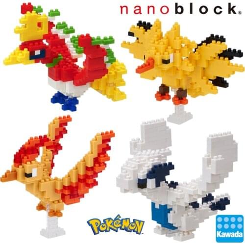 Nanoblock Pokemon Pikachu Anime Cartoon 3D Model Diamond Mini Micro Kawada Building Blocks Bricks Assembly Toys Games