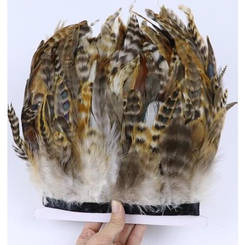 1Meter Natural Rooster Feathers Trim Fringe Plumes for Craft 10-12CM Real Feathers Ribbon DIY Sewing Clothing Dress Decoration
