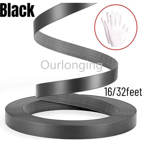 16/32feet Black Wood Veneer Edge Banding, Preglued Flexible Wood Tape Iron on with Hot Melt for Cabinet Furniture Restoration