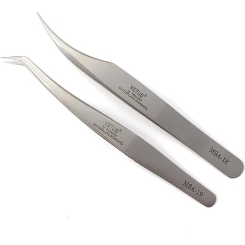 Vetus MSA Lashes tweezers Ultra Precision Dolphin Design Anti Acid Stainless Tweezer for Eyelash Extension Makeup tools