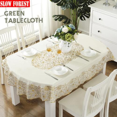 PVC Tablecloth Waterproof and Oilproof Table Mat European Oval Tablecloth Home Decor Textile Table Cover