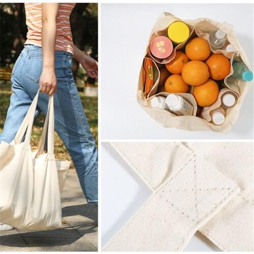 40sets/lot Pure Canvas Cotton Bag Shopping School Beach Shoulder Bags Handbag Tote Storage Grocery Eco-friendly Machine Washable