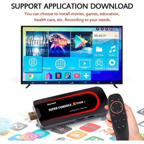 Super Console X Stick Mini Video Game Console Emulator 4K 64 Bit Retro Console Built-in 50000+ Games Double Controller Player