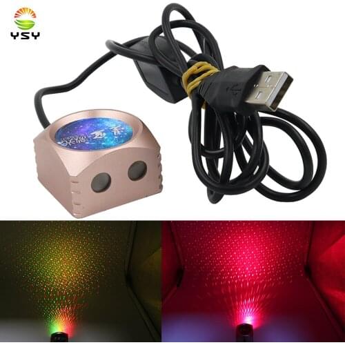 Y Car LED Atmosphere Light USB laser armrest box Starry Atmosphere light Projector interior decoration atmosphere Ambient Light