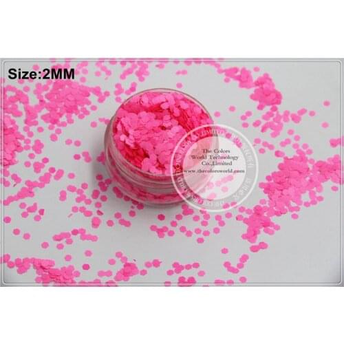 TCF502 Neon Shocking Pink Colors 2.0mm size solvent resistant glitter for nail Art nail Polish or other DIY decoration