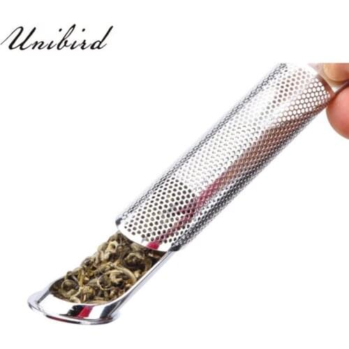Unibird 1Pc Stainless Steel Tea Infuser Pipe Shape Design Tea Strainer Spoon Infuser Filter Cup Hanging Teaware Garden Tool