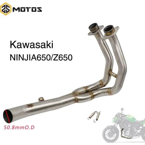 ZS MOTOS Motorcycle Exhaust Muffler Middle Link Pipe Slip On For Kawasaki NINJIA650/Z650 Kawasaki Exhaust Pipe Stainless Steel