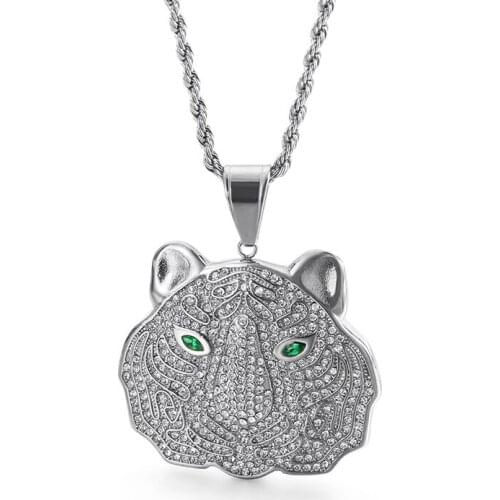 Titanium steel hip-hop jewelry European and American personality domineering tiger trendy male stainless steel pendant