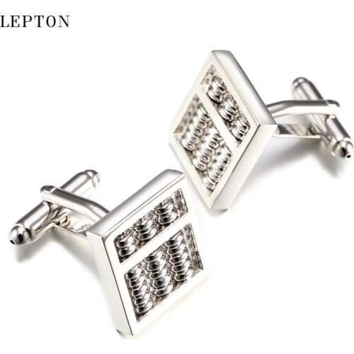 Fashion Abacus Design Cufflinks for Mens Lepton Hot Sale Brass Material Metal Silver color Functional Tool Abacus Cuff links