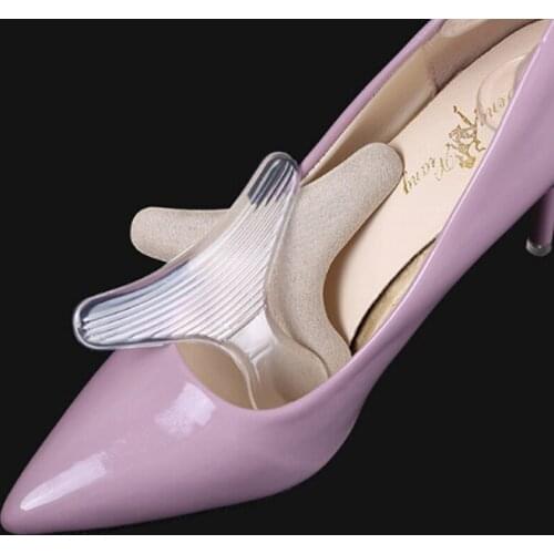 1 Pair T-type Thread Silicone Soft Insert Heel Liner Grips High Heel Comfort Pads Foot Care Accessories