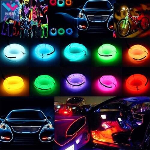 3M Glow EL Wire Cable LED Neon Christmas Dance Party DIY Costumes Clothing Luminous Car Light Ball Decoration