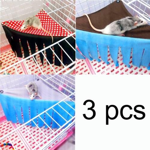 3PCS Guinea Pig Hideaway Corner Fleece Forest Hideout Tassel Corner Nest Create Safty Rest For Hedgehog Guinea Pig Hamster