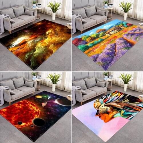 3D Galaxy Space Stars print Carpets for Living Room Bedroom Decoration Area Rugs Soft Flannel Home Large Rug Kids Play Crawl Mat