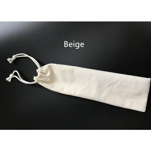 50 Pcs/Lot Polyster Cotton Beige Portable Storage Straw bag Reusable Straw Pouch Picnic Camping Chopsticks Spoon Tableware