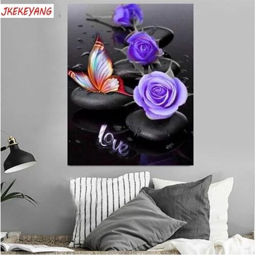 5D Diy diamond painting Flowers and butterfly Diamond Mosaic sale Rhinestone Embroidery cross stitch Y3873