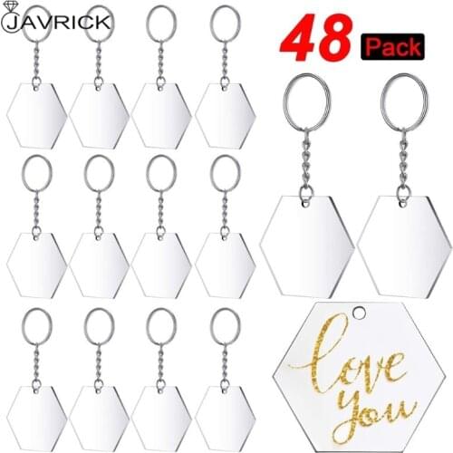 Acrylic Transparent Star Heart Oval Discs Key Chains Round Acrylic Keychain Blanks Tassel Pendant Keyring Jewelry Making