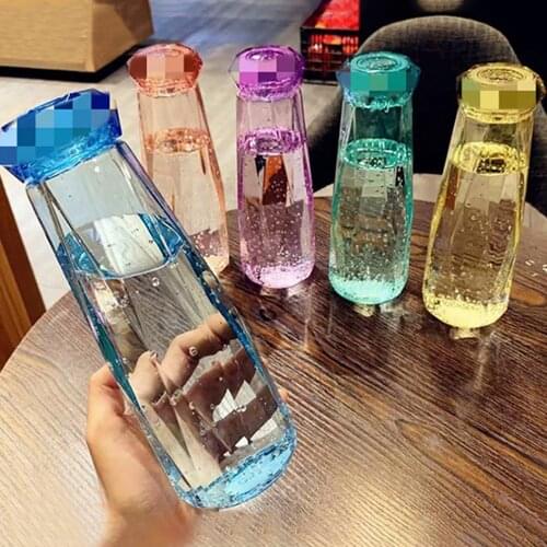 Diamond Crystal Water Bottle Creative Sport Drinking Camping Cycling Travel Glass Juice Water Bottles Kawaii Cup Cute Bottle