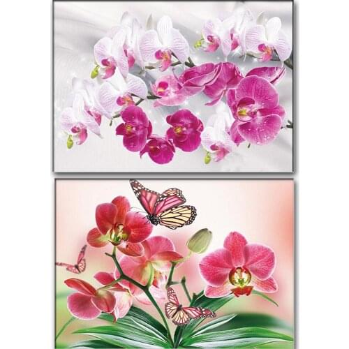 New 5D DIY Diamond Painting Orchid Picture Full Square/Round Diamond Mosaic Resin Embroidery Crafts Home Decor Gift set