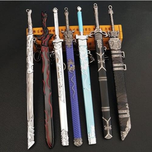 Mo Dao Zu Shi Anime Sword Simulation Weapon Wei Wuxian Yi Ling Lao Zu Lan Wangji Model Collection Links Key Decoration Desk