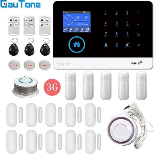 Wireless WiFi 3G Home Fireproof＆Burglar Intelligent Security Alarm System LCD Touch Keyboard Sensor kit Multi-language Switching