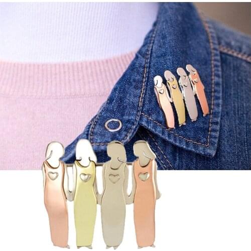 Four Sisters Pin Best Friends Pin Brooch Pin Handmade Gift 2/3/4/5/6 Best Friend