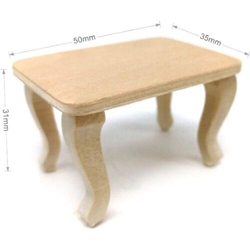 DIY Mini Wooden Table Furniture Toys 1:12 Dollhouse Miniature Accessories Doll House Decor Baby Toys