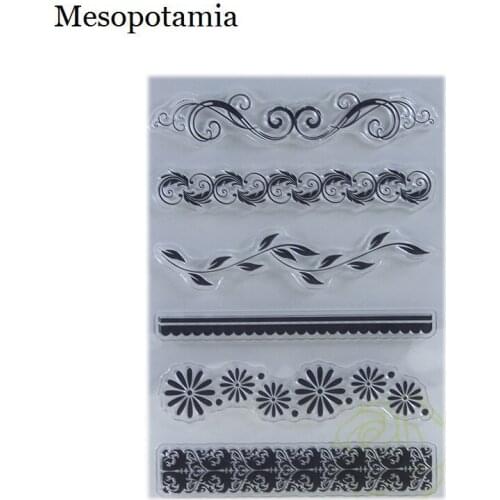 DIY Scrapbooking Albums Stamp Seal Waves Lace Border Dies Embossing Silicone Transparent Stamp Sheets Decoration Stamps Seal