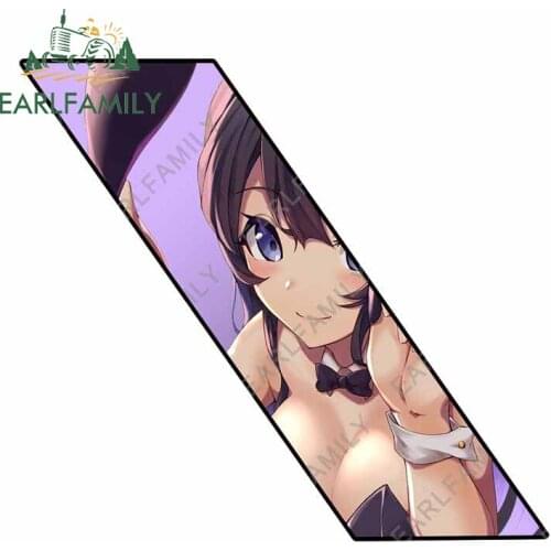 EARLFAMILY 13cm x 11.8cm for Mai Sakurajima Laptop Car Stickers Anime Car Accessoires Decal Vinyl Waterproof Caravan Decals