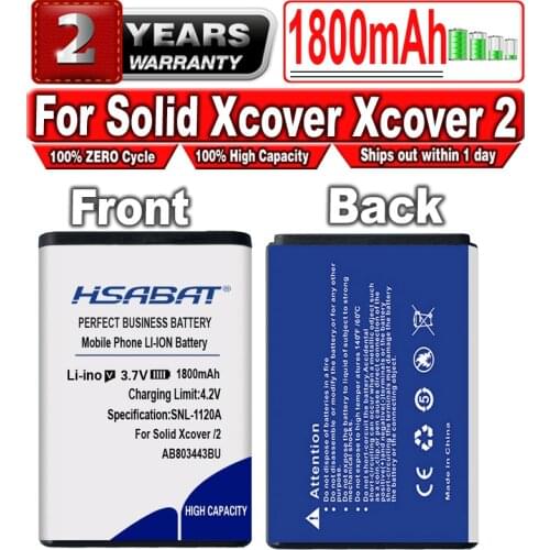 HSABAT 1800mAh AB803443BU Battery for SAMSUNG for Solid Xcover Xcover 2 C3350 II GT-C3350