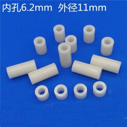 PC Isolation column 6.2mm ID 11mm OD Nylon casing Gasket washer Plastic M6 Round body Spacer ABS Pad 4-25mm High