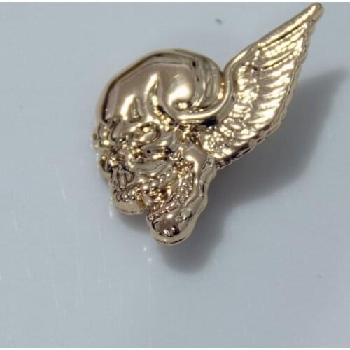 KB706) Wholesale 50pc 1-1/8'' (3.0cm) Winged Skull Concho Left Face Western Concho Leathercraft Gold
