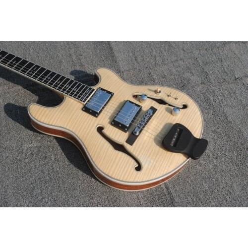 Classic custom 6-string jazz guitar, double F hole full hollow body, tiger maple veneer, support custom, multi-color optional, c