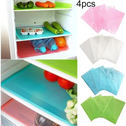 4pcs Drawer Refrigerator Moisture-proof Pad Antifouling Absorption Cabinet Mat Insulation Dining Table Mat