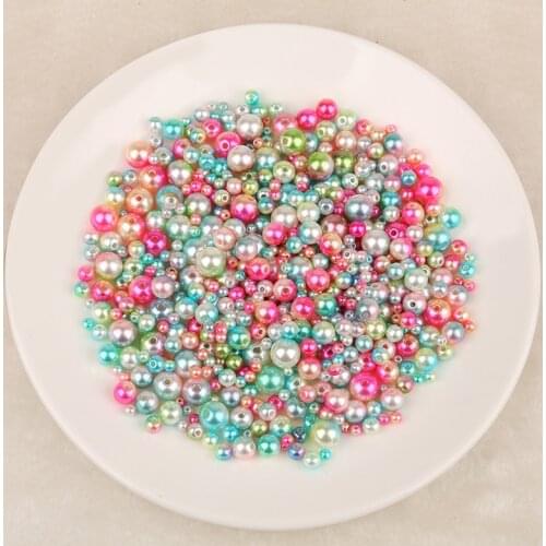 4mm/5mm/6mm/8mm ABS Round Imitation Pearls Loose Beads with Hole for DIY Art Garment Necklace Accessories