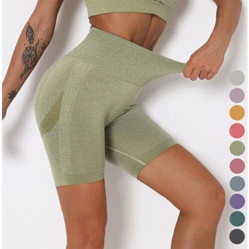 Women Gym Workout Leggings Quick-Drying Fitness Sport Shorts High Waist Yoga Running Legging Seamless Short Training Sport Tight