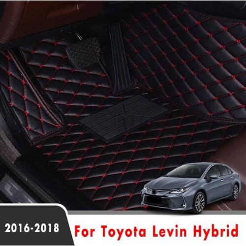 LHD Carpets Car Floor Mats For Toyota Levin Hybrid 2018 2017 2016 Auto Interior Accessories Waterproof Leather Rugs Decoration