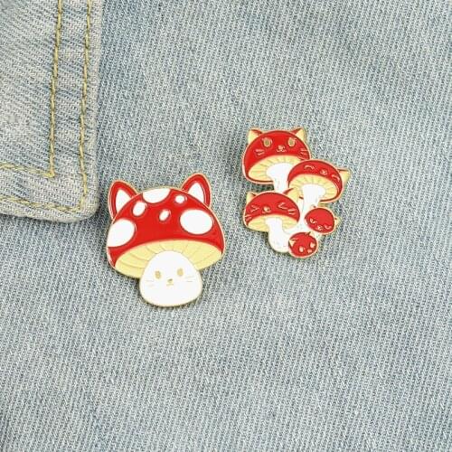 Fashion Creative Cute Mushroom Villain Style Cartoon Brooch Ins Tide Personality All-match Backpack Badge Clothing Accessories