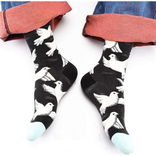 Hot Spring Couple Socks Set Autumn Women’s Harajuku Men’s Series Nature Animal Knitted Stockings Soft Funny Sock Summer