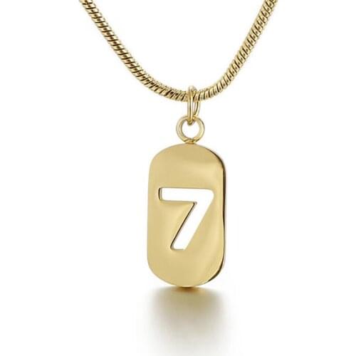 Stainless Steel Lucky Number Seven Basketball Player Pendant Necklace with Snake Chain Gift For Him