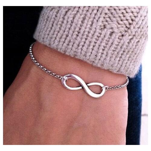 Simple 8 Infinity Bracelet for Women Men Korean Jewelry Fashion for boys Charm Bracelet Ubimos Design Bijoux