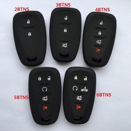 Silicone Protective Cover 2 3 4 5 6 Button Key Holder For Chevrolet Cruze Camaro Malibu Remote Key Case Accessory BLK