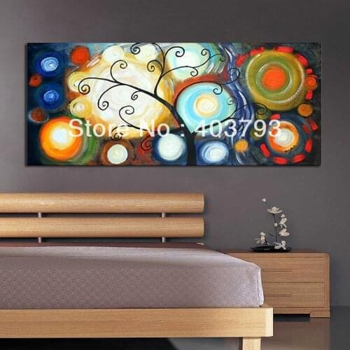 MODERN ABSTRACT HUGE WALL ART OIL PAINTING ON CANVAS abstract rich tree -1for office free shipping