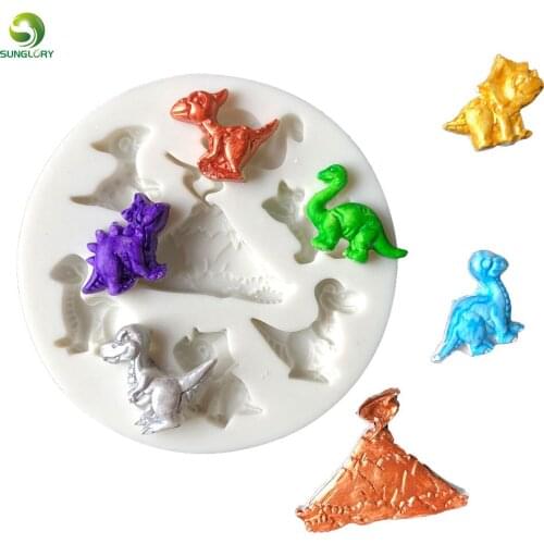 Sugarcraft 3D Dinosaur Silicone Mold Animal Fondant Cake Mold Cake Decorating Tools Chocolate Cupcake Gumpaste Candy Cookie Mold
