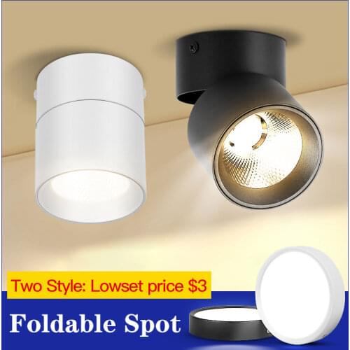 Led Downlight 220v Foldable Spot Light 10W 15W Surface Mounted LED Ceiling Spots Lamp For Home Bathroom Kitchen Indoor Lighting
