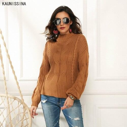 Turtleneck Sweater Autumn Winter Knitted Jumper Womens Sweaters Casual Loose Long Sleeve Fluorescence Color Pullovers Sweater