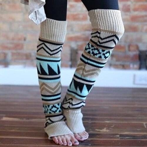 Thicken Lengthen Woolen Socks Leg Sleeves Long Knee Socks Womens Socks Warmers Boot Over Fall Tube Winter Pile Leggings